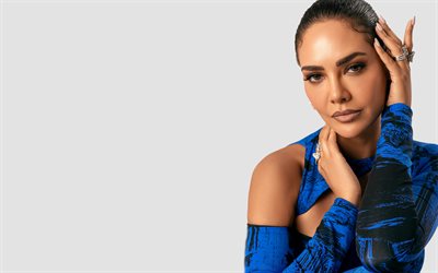 4k, Esha Gupta, Indian actress, photoshoot, blue dress, Bollywood, Indian photo model