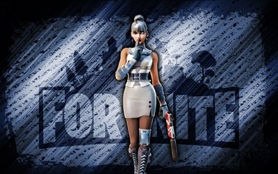 Arctic Operative Kor Fortnite, 4k, gray diagonal background, grunge art, Fortnite, artwork, Arctic Operative Kor Skin, Fortnite characters, Arctic Operative Kor, Fortnite Arctic Operative Kor Skin