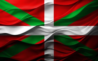 4k, drapeau du pays basque, communautés espagnoles, drapeau de campagne basque 3d, espagne, drapeau de campagne basque, texture 3d, jour du pays basque, symboles nationaux, art 3d, pays basque