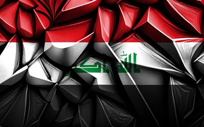 Flag of Iraq, 4k, 3d creative texture, Iraq 3d flag, Asia, Iraq flag, 3d art, Iraq, flag of Asian countries