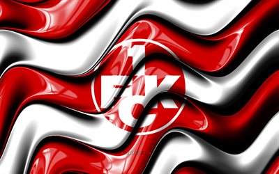 FC Kaiserslautern 3D logo, 4k, red white 3D waves, 2 Bundesliga, football, FC Kaiserslautern flag, creative, FC Kaiserslautern logo, FC Kaiserslautern, german football club, soccer, Kaiserslautern FC