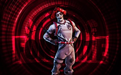nuit frayeur fortnite, 4k, fond de spirale rouge, fortnite, créatif, peau d'effroi de nuit, peau de peur fortnite nite, peur de la nuit, personnages fortifiés