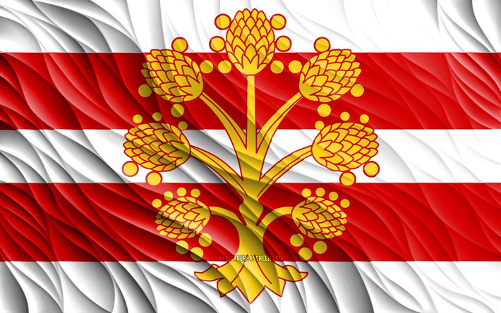 Flag of Westmorland, 4k, silk 3D flags, Counties of England, Day of Westmorland, 3D fabric waves, Westmorland flag, silk wavy flags, english counties, Westmorland, England