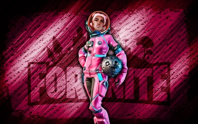 supernova siona fortnite, 4k, violetti diagonaalinen tausta, grunge taidetta, fortnite, taideteos, supernova siona skin, fortnite hahmot, supernova siona, fortnite supernova siona skin