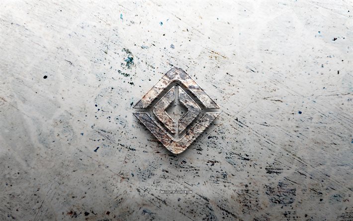 logo de pierre rivian, 4k, fond de pierre, logo rivian 3d, marques de voitures, créatif, logo rivien, grunge art, rivien