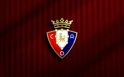 4k, logotipo 3d do ca osasuna, laliga, fundo 3d vermelho, futebol, emblema do ca osasuna, ca osasuna logo, ca osasuna, clube de futebol espanhol, osasuna fc