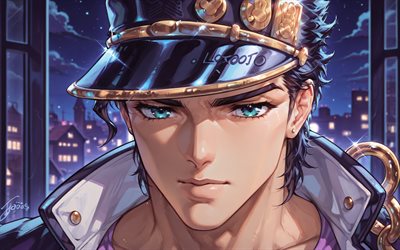 4k, 空条承太郎, 夜景, ジョジョの奇妙な, 通り, マンガ, アニメのキャラクター, ジョジョの奇妙な登場人物, 主人公, 空条承太郎 ジョジョの奇妙な
