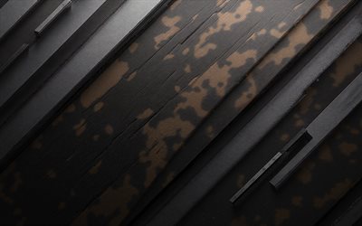 sfondo nero elegante, sfondo mimetico, linee di pietra nera, sfondo 3d in pietra nera, struttura della pietra, mimetico marrone