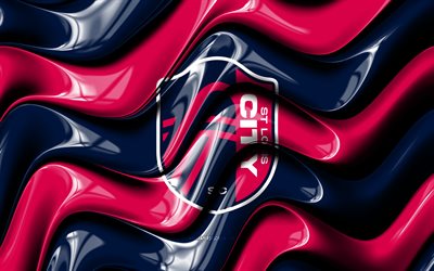 St Louis City SC 3D logo, 4k, blue pink 3D waves, MLS, football, St Louis City SC flag, creative, St Louis City SC logo, american soccer club, St Louis City SC, soccer, St Louis City FC
