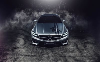 Mercedes-Benz CLS 63 AMG de 2017, los coches, tuning, humo, Mercedes