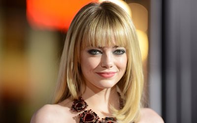 Emma Stone, Hollywood, american actress, portrait, blonde