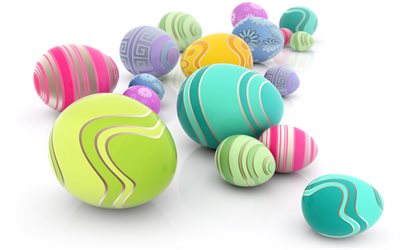 Easter eggs, spring, Easter, decorated eggs