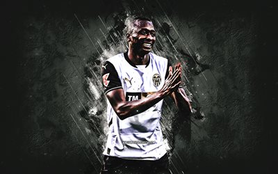 umar sadiq, valencia cf, jugador de fútbol nigeriano, fondo de piedra blanca, arte grune, valencia, la liga, españa, fútbol americano, umar sadiq valencia, umar sadiq mesbah
