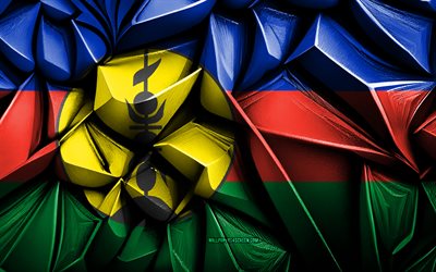 flagg till nya kaledonien, 4k, 3d  kreativ struktur, ny caledonia 3d  flagga, oceanien, ny caledonia  flagga, 3d  konst, nya kaledonier, oceaniens länder