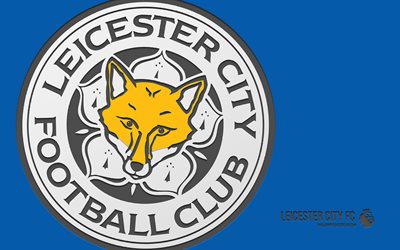 logo fc leicester city, 4k, sfondo blu, art di carbonio, emblema di leicester city fc, club di calcio inglese, premier league, inghilterra, leicester city fc, calcio, leicester city