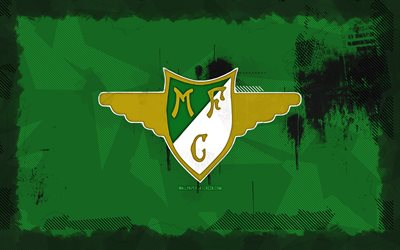 moreirense fc grunge  logo, 4k, primeeira liga, grüner grunge  hintergrund, fußball, moreirense fc emblem, moreirense fc  logo, moreirense fc, liga portugal, portugiesischer fußballverein, fc moreirense