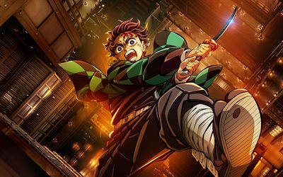 4k, タンジロ・カマド, 戦い, kimetsu no yaiba, 抽象芸術, 剣, 漫画, 主人公, カマド・タンジロ, デーモンスレイヤー隊, 鬼滅の刃, タージロ・カマド・キメットヤイバ