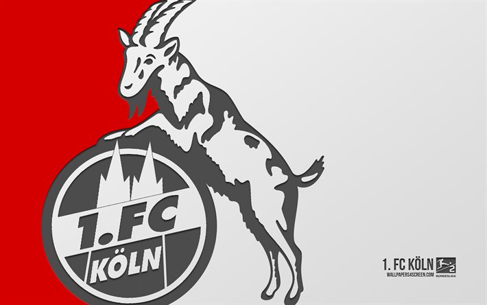 شعار fc koln, 4k, خلفية حمراء, فن الكربون, fc koln emblem, نادي كرة القدم الألماني, البوندسليجا 2, ألمانيا, fc koln, كرة القدم, كولن, 1 fc koln