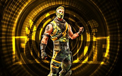 yılan çukuru fortnite, 4k, sarı sarmal arka plan, fortnite, yaratıcı, yılan çukuru görünümü, fortnite yılan çukuru görünümü, yılan çukuru, fortnite karakterleri