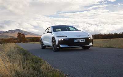 4k, هيونداي أيونك 6, منظر أمامي, 2026 سيارة, السيارات الكهربائية, مواصفات الاتحاد الأوروبي, هيونداي أيونك 6 لون أبيض, 2026 هيونداي أيونك 6, السيارات الكورية الجنوبية, هيونداي