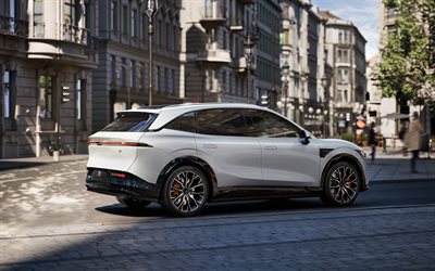 2026, zeekr 7x, 4k, rückansicht, außen, elektrische frequenzweiche, weiß zeekr 7x, neuer zeekr 7x 2026, elektroautos, chinesische autos, zeekr