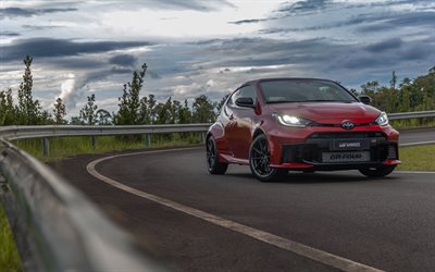 Toyota GR Yaris, 4k, road, 2026 cars, darkness, 2026 Toyota GR Yaris, Red Toyota GR Yaris, japanese cars, Toyota
