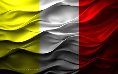 4k, beneventos flagga, städer i italien, 3d benevento flagga, italien, benevento flagga, 3d textur, benevento, beneventos dag, italienska nationella symboler, 3d konst, benevento stads flagga
