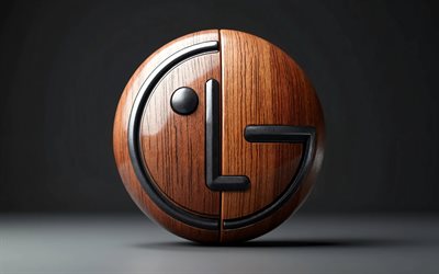 एलजी लकड़ी धातु लोगो, 4k, अतिसूक्ष्मवाद, गहरे रंग की पृष्ठभूमि, रचनात्मक, एलजी 3डी लोगो, इलेक्ट्रॉनिक्स ब्रांड, एलजी लोगो, एलजी