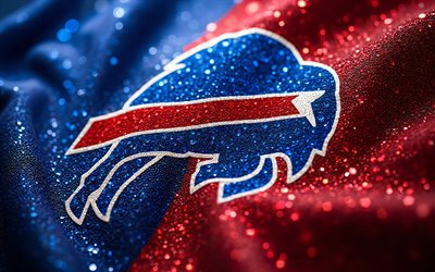 बफ़ेलो बिल्स रत्न लोगो, 4k, नीले लाल रत्न पृष्ठभूमि, रत्न कला, भैंस बिल प्रतीक, यूएसए, भैंस बिल, अमेरिकी फुटबॉल, बफ़ेलो बिल्स लोगो, एनएफएल
