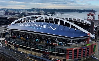 4k, लुमेन फील्ड, सांझ, 2026 फीफा विश्व कप स्टेडियम, सिएटल सीहॉक्स स्टेडियम, सिएटल, वाशिंगटन, रात में लुमेन फील्ड, यूएसए, सीहॉक्स स्टेडियम, सियाटेल सीहाव्क्स