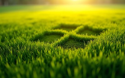 windows vista logotyp i gräset, 4k, gräsplan, windows vista logotyp, grönt gräs, microsofts logotyp, windows vista tecken, windows vista, windows logotyp, windows