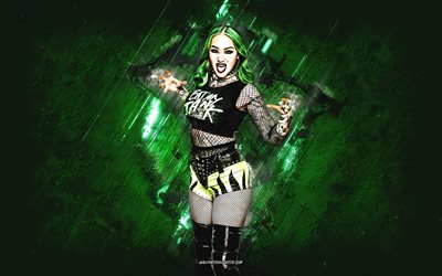 shotzi, wwe, amerikkalainen painija, kirkkaan vihreä kivi tausta, shotzi painija, grunge taidetta, usa, paini, ashley louise alfaro, shotzi wwe, world wrestling entertainment, wwe mestari, urbanski
