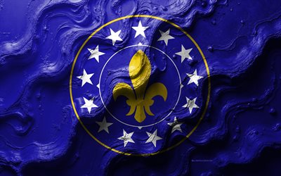 bandiera di louisville, 4k, struttura dell'onda di pietra, bandiere delle città americane, bandiera di louisville 3d, usa, bandiera della città di louisville, louisville, kentucky