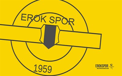 Esenler Erokspor logo, 4k, yellow background, carbon art, Esenler Erokspor emblem, Turkish football club, TFF 1 Lig, Turkey, Esenler Erokspor, football, Erokspor