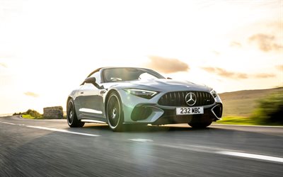 mercedes amg sl 63 s e leistung, 4k, autobahn, 2025 autos, r232, uk spec, 2025 mercedes benz sl klasse, deutsche autos, cabriolets, mercedes