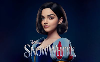 blanc comme neige, 4k, affiche, film 2025, fantaisie, disneys neige blanc, rachel zegler