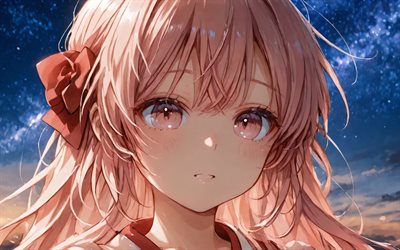 4k, nekomura iroha, avvicinamento, vocaloide, ragazza con i capelli rosa, manga, personaggi vocaloidi, vocaloid 2, cantanti virtuali giapponesi, nekomura iroha vocaloid
