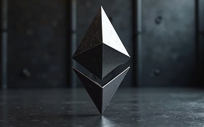 ethereum 3d işareti, 4k, ethereum logosu, metal arka plan, ethereum kripto, eti, kripto para birimi, finans, ethereum amblemi, ethereum 3d logosu