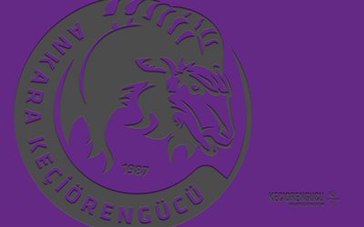 Keciorengucu logo, 4k, purple background, carbon art, Keciorengucu emblem, Turkish football club, TFF 1 Lig, Turkey, Keciorengucu, football, Keciorengucu FC