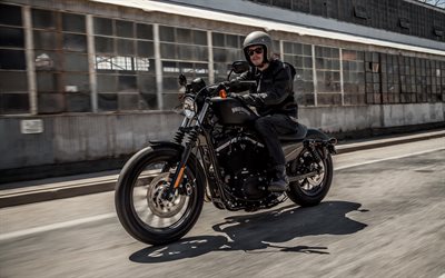 4k, harley davidson xl883n sportster iron 883, motociclista, bike 2015, superbike, motociclette americane, harley davidson
