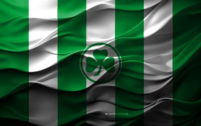 4k, grreif weiteres logo, grüner weißer 3d  hintergrund, 2 bundesliga, grreif weiteres emblem, deutsche fußballmannschaft, greigher fahne flagge, 3d  textur, deutschland, grreif weiter, fußball, spvgg grreif weiter