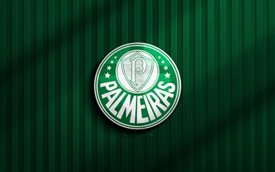 4k, logotipo 3d palmeiras, serie brasileira a, fundo 3d verde, futebol, emblema palmeiras, logotipo palmeiras, se palmeiras, palmeiras, clube de futebol brasileiro, palmeiras fc