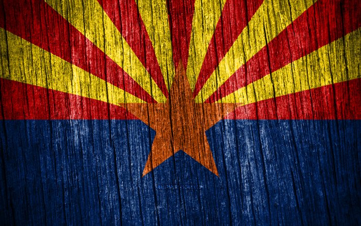 4k, bandera de arizona, estados americanos, día de arizona, ee uu, banderas de textura de madera, estados de américa, estados de los ee uu, arizona, estado de arizona