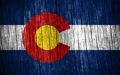 4K, Flag of Colorado, american states, Day of Colorado, USA, wooden texture flags, Colorado flag, states of America, US states, Colorado, State of Colorado