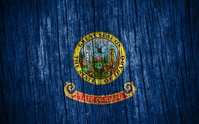 4k, アイダホ州の旗, アメリカの州, アイダホの日, アメリカ合衆国, 木製テクスチャ フラグ, アイダホ州旗, 米国の州, アイダホ, アイダホ州