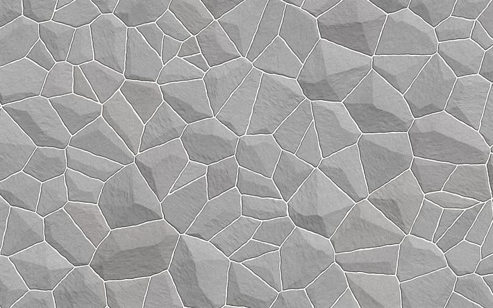 stone polygonal patterns, 4k, stone textures, creative, geometric shapes, polygons, geometric textures, background with polygons, 3D textures, polygons patterns, stone 3D backgrounds