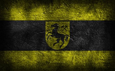 4k, Herne flag, German cities, stone texture, Flag of Herne, stone background, Day of Herne, grunge art, German national symbols, Herne, Germany