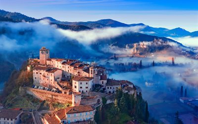 arrone, 4k, ciudad en las montañas, la hermosa naturaleza, las ciudades italianas, los picos de las montañas, umbría, italia, europa, las montañas