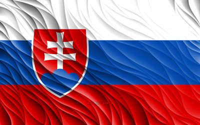 4k, bandera eslovaca, banderas 3d onduladas, países europeos, bandera de eslovaquia, día de eslovaquia, ondas 3d, europa, símbolos nacionales eslovacos, eslovaquia