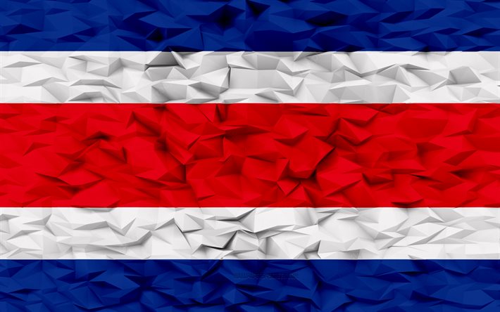 कोस्टा रिका का झंडा, 4k, 3 डी बहुभुज पृष्ठभूमि, कोस्टा रिका झंडा, 3डी बहुभुज बनावट, कोस्टा रिका का दिन, 3 डी कोस्टा रिका झंडा, कोस्टा रिका राष्ट्रीय प्रतीक, 3डी कला, कोस्टा रिका